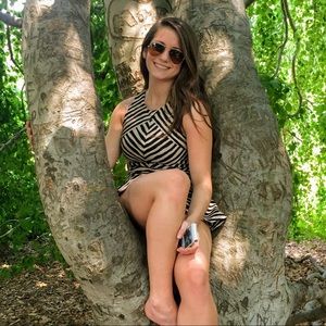 Tan & Black Stripe Dress